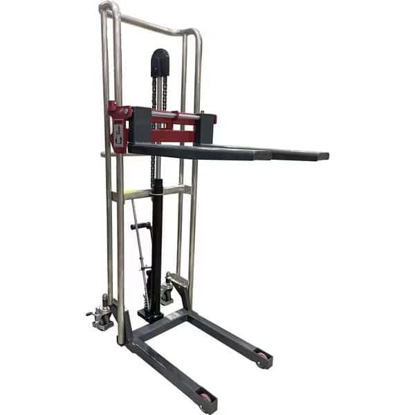 Manual Stacker, 880 lb. Cap, 59" Lift Height, Adjustable Fork
