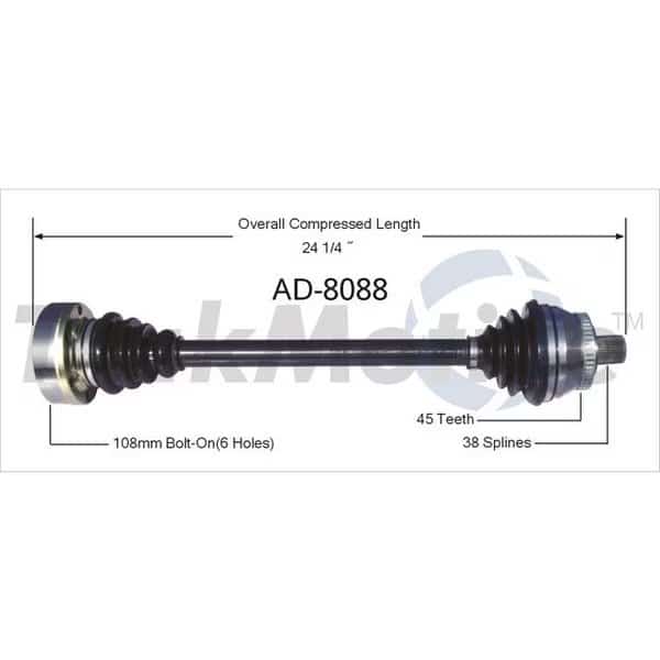 Cv Axle Shaft, Ad-8088