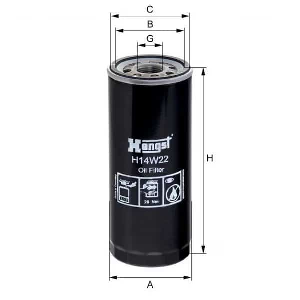Oil Filter, H14W22