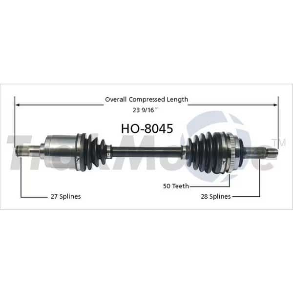 Cv Axle Shaft, Ho-8045