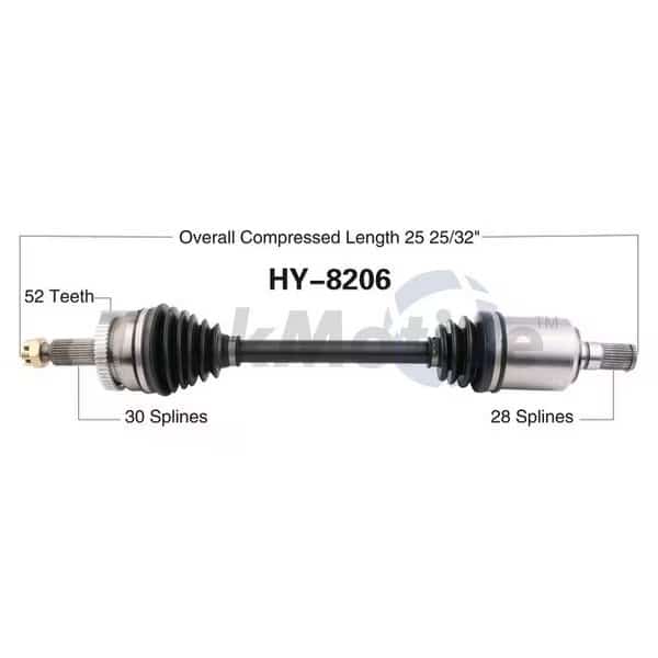 Cv Axle Shaft, Hy-8206