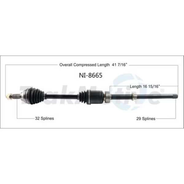 Cv Axle Shaft, Ni-8665