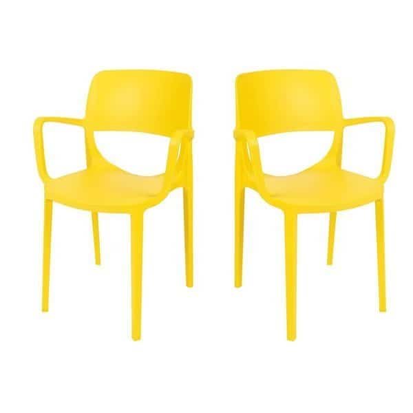 Bella Set of 2 Stackable Armchair-Yellow