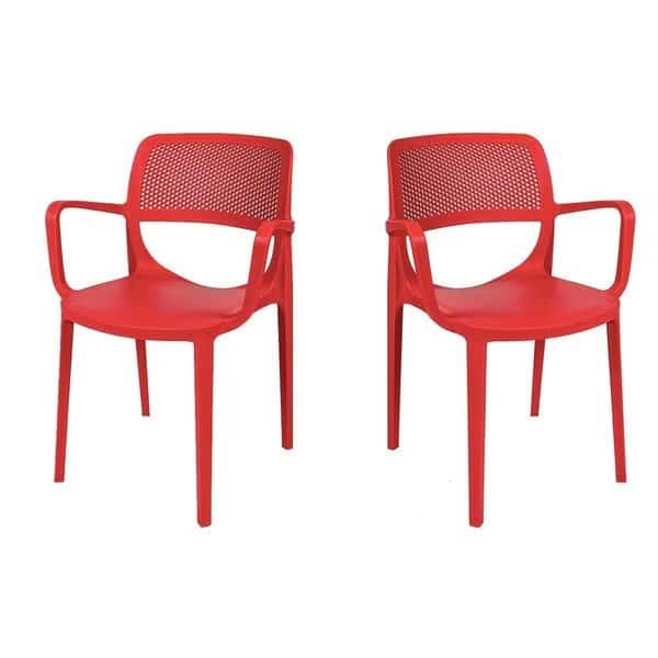 Mila Set of 2 Stackable Armchair-Red
