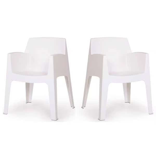 Stone Set of 4 Stackable Armchair-White