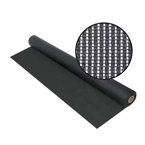 Vinylcoated Fiberglass Exterior Sun Control Screening, 48 x 100', Charcoal, 57x16 Mesh, One Roll