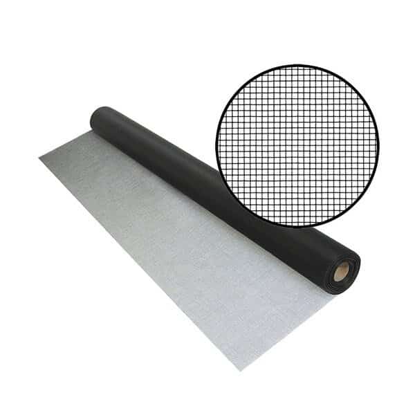 Polyester Improved Visibility Insect Screening, 24 x 100', Black, 18x18 Mesh, One Roll