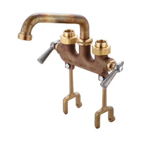 Two Handle Laundry Faucet, IP, Cooper Sweat, Centerset, Rough Brass