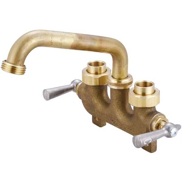 Two Handle Laundry Faucet, IP, Cooper Sweat, Centerset, Rough Brass