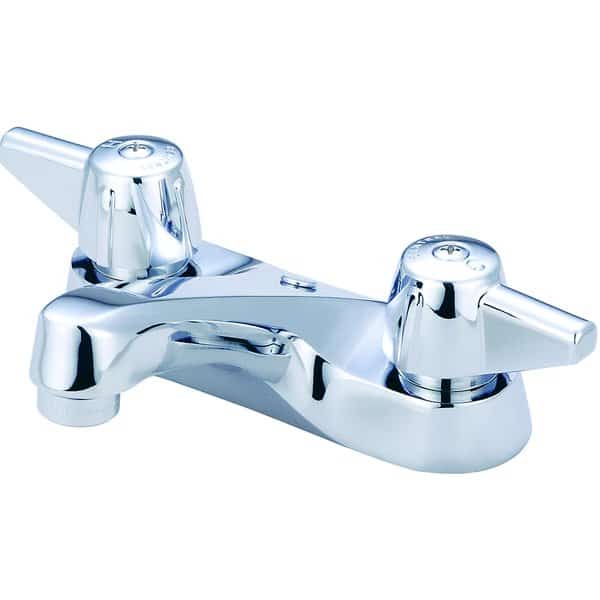 Two Handle Bathroom Faucet, NPSM, Centerset, Polished Chrome, Weight: 3.3