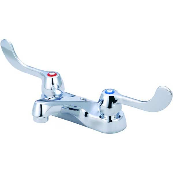 Two Handle Bathroom Faucet, NPSM, Centerset, Polished Chrome, Weight: 3.4
