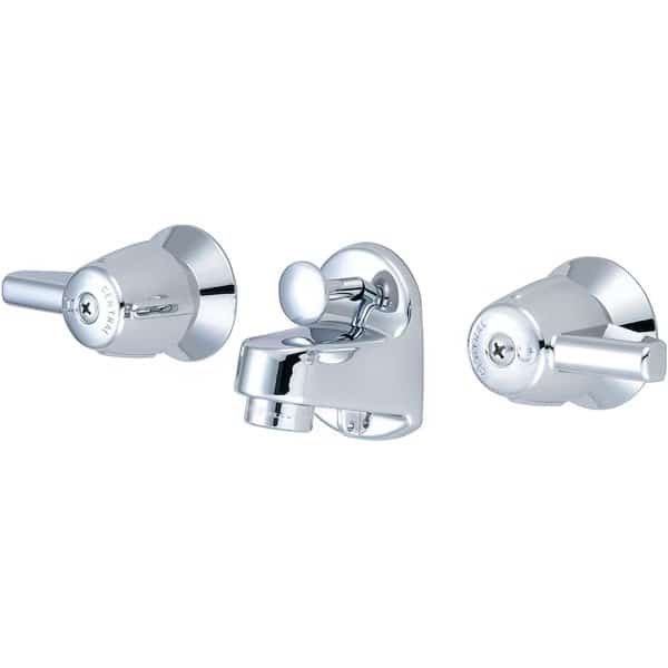 Two Handle Shelf Back Bathroom Faucet, IP, Wallmount, Polished Chrome, Flow Rate (GPM): 1.2