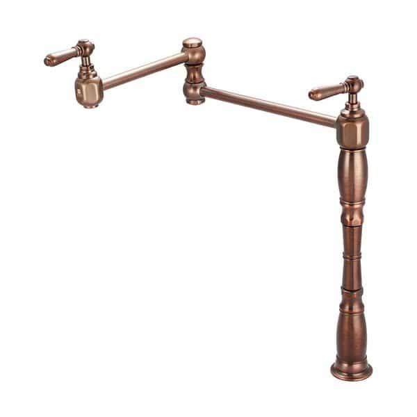 Deck Mount Pot Filler, Compression Hose, Potfiller, Oil Rubbed Bronze