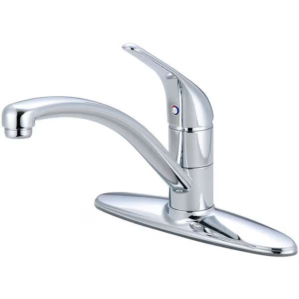 Single Handle Kitchen Faucet, Compression Hose, Standard, Chrome, Number of Holes: 3 Hole