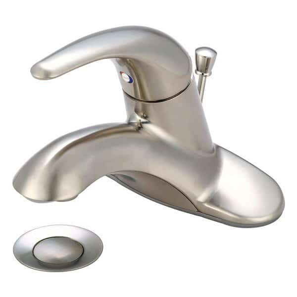 Single Handle Bathroom Faucet, Compression Hose, Centerset, Nckl, Weight: 4.6
