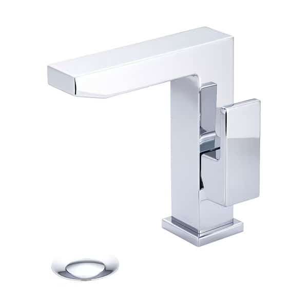 Single Handle Bathroom Faucet, Compression Hose, Single Hole, Chrome, Overall Width: 3"