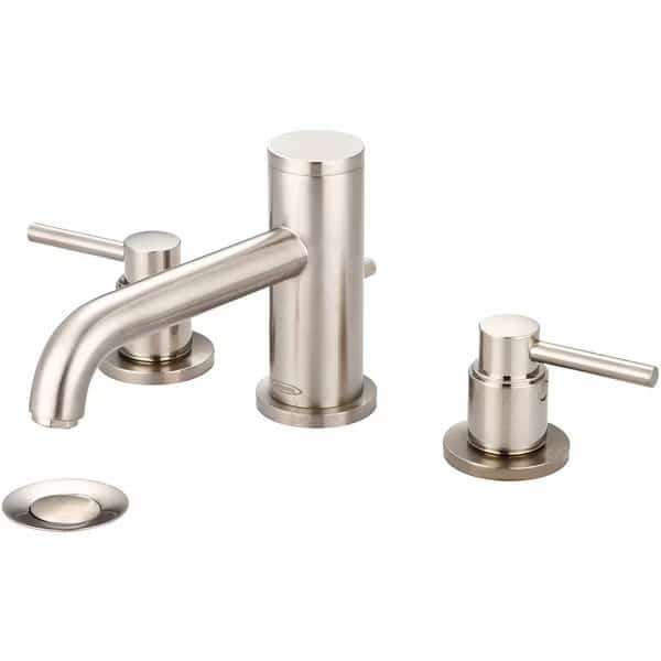 Two Handle Widespread Bathroom Faucet, Compression Hose, Nickel, Weight: 8.3
