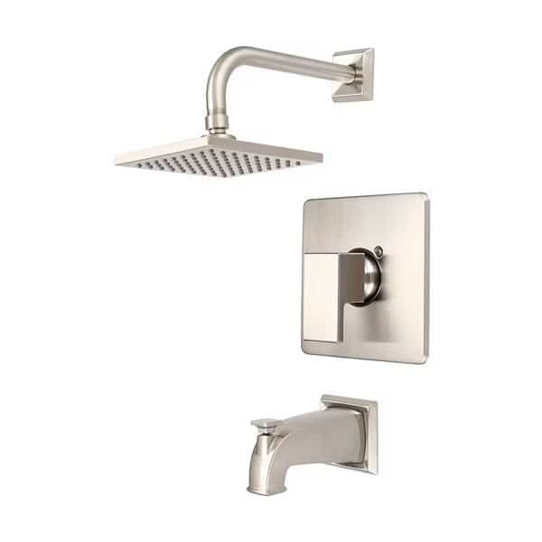 Single Handle Tub and Shower Trim Set, Wallmount, Brushed Nickel