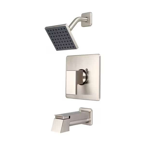 Single Handle Tub and Shower Trim Set, Wallmount, Brushed Nickel, Style: Modern