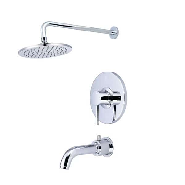 Single Handle Tub and Shower Trim Set, Wallmount, Polished Chrome