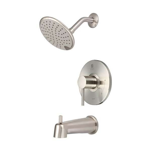 Single Handle Tub and Shower Trim Set, Wallmount, Brushed Nickel