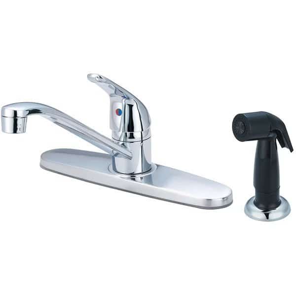 Single Handle Kitchen Faucet, NPSM, Standard, Polished Chrome, Overall Height: 6.25"