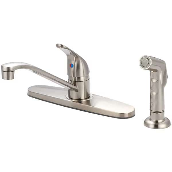 Single Handle Kitchen Faucet, NPSM, Standard, Brushed Nickel, Flow Rate (GPM): 1.5