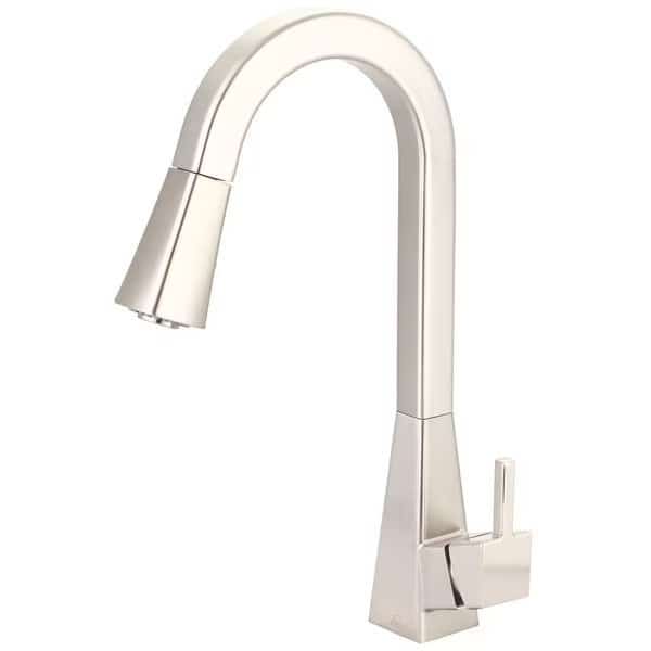 Single Handle Pull-Down Kitchen Faucet in PVD Brushed Nickel