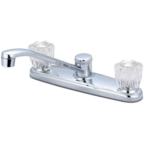 Two Handle Kitchen Faucet, NPSM, Standard, Polished Chrome, Weight: 2.9
