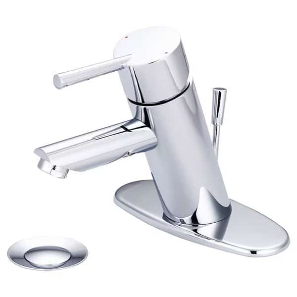 Single Handle Bathroom Faucet, Compression Hose, Centerset, Chrome, Weight: 3.1