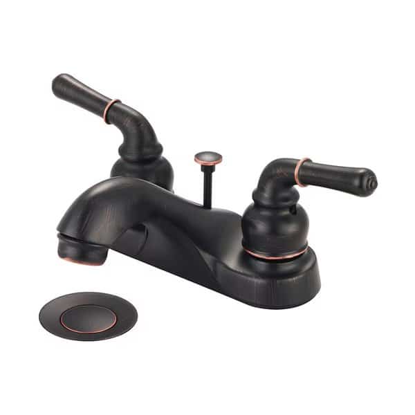 Two Handle Bathroom Faucet, NPSM, Centerset, Moroccan Bronze