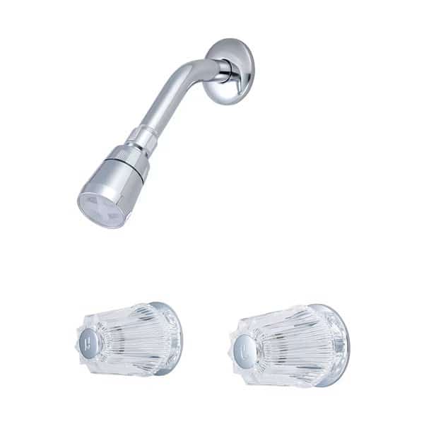 Two Handle Shower Set, IPS, Wallmount, Polished Chrome, Flow Rate (GPM): 1.75