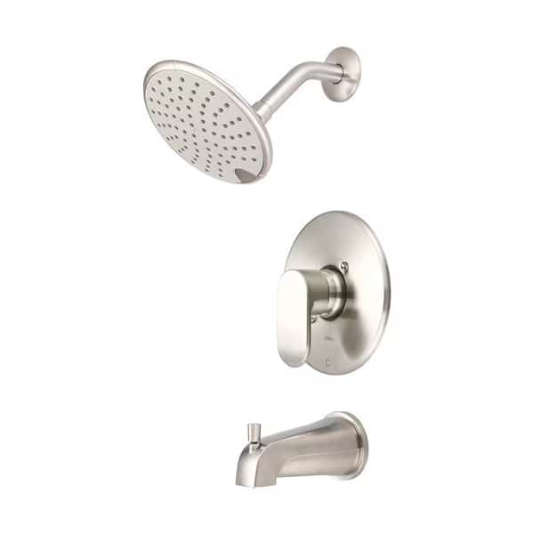 Single Handle Tub/Shower Trim Set, Wallmount, Brushed Nickel