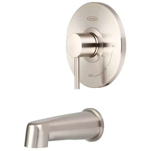 Single Handle Tub Trim Set, Wallmount, Brushed Nickel