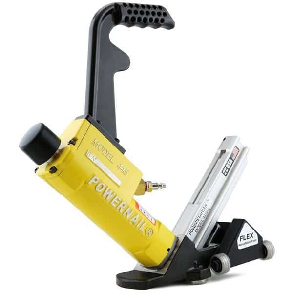 445FSPRLSW Pneumatic 15.5-Gauge Flooring Stapler w/ Adjustable Rolling Base, POWERNAIL, Mfr# 445FSPRLSW