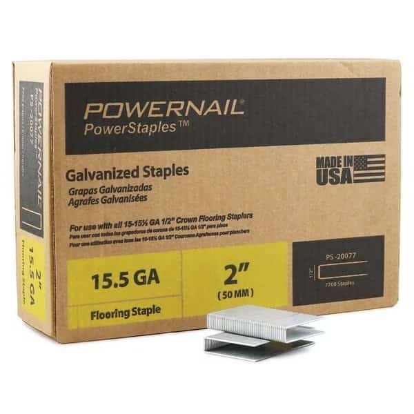 Floor Staple,15.5 ga.,2",PK7700, Mfr#: PS20077, POWERNAIL
