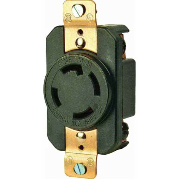 3016R Marinco 30A 480V 3 Receptacle Locking
