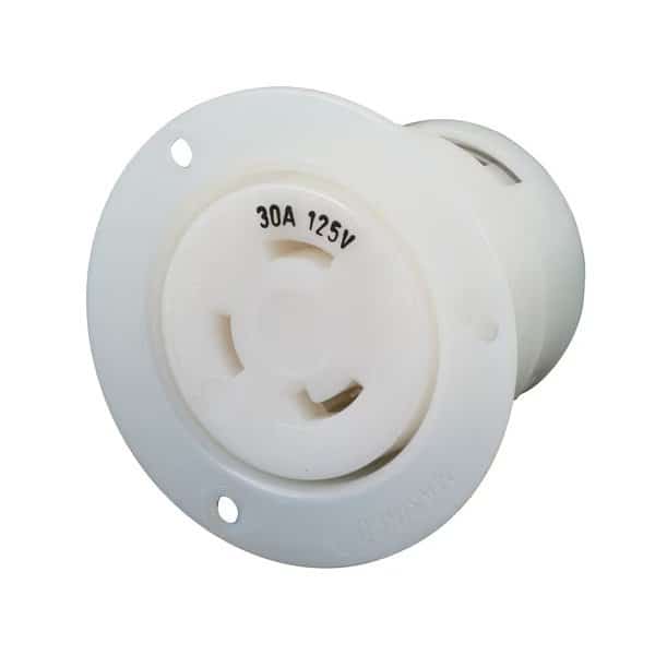305Fo Marinco 30A 125V Flanged Outlet Lkg