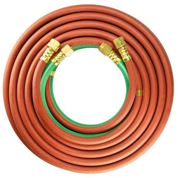 Twin Welding Hose Assembly, 3/16" x 25', Grade R