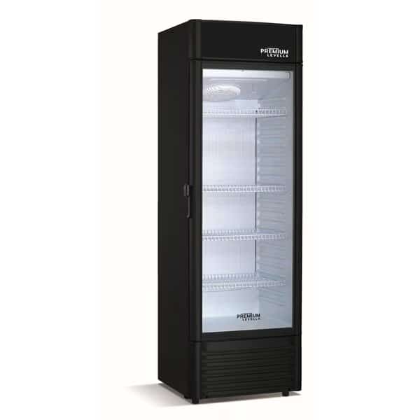 Premium Levella 9 cu. ft. Commercial Display Refrigerator One Glass Door Merchandiser in Black