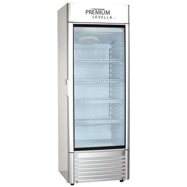 Premium Levella 12.5 cu. ft. Commercial Display Refrigerator One Glass Door Merchandiser in Silver