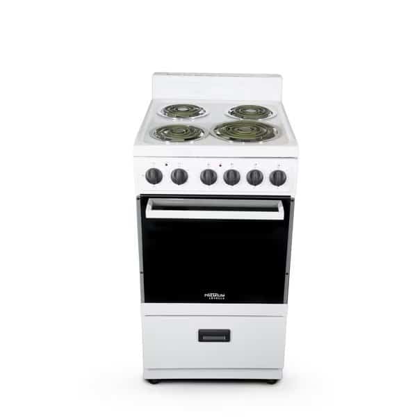20" 4-Burner Electric Stove in White, Premium Levella, Mfr#:  PRE2025GW