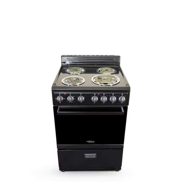 24" 4-Burner Electric Stove in Black