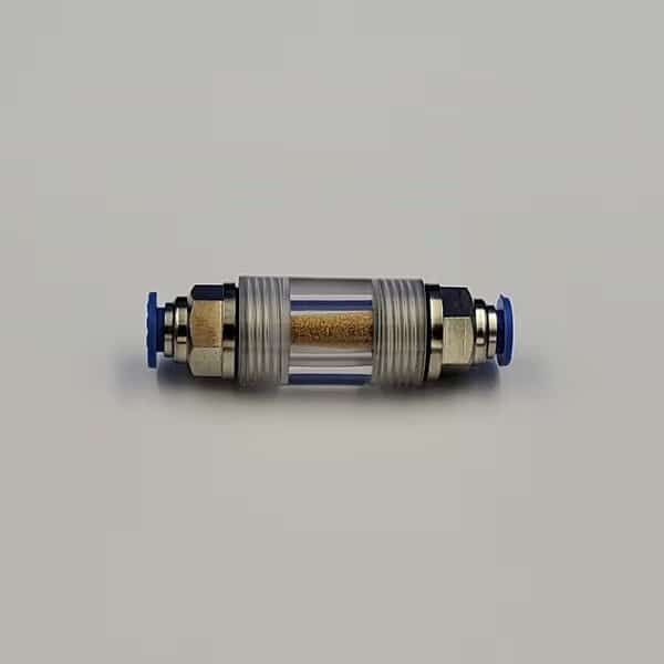Push Lock In-line Filter, 40 m. 1/4 fittings, bronze filter. Small