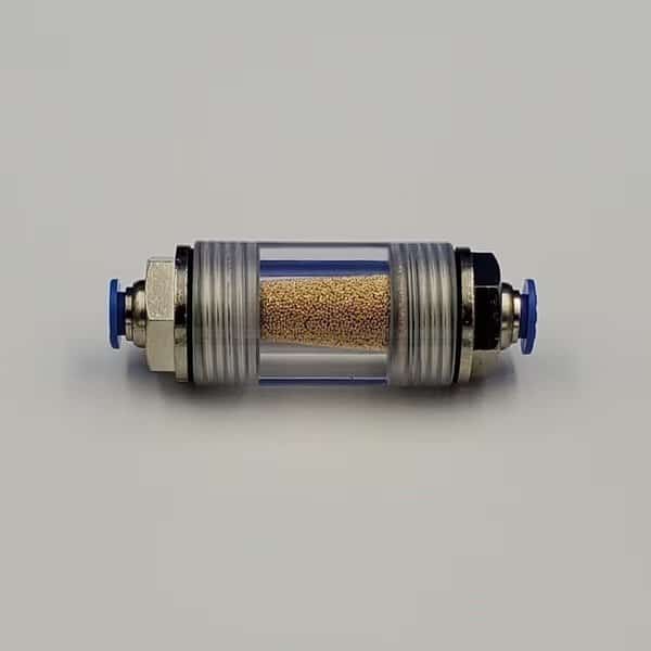 Push Lock In-line Filter, 40 m. 5/16 fittings, bronze filter. Large