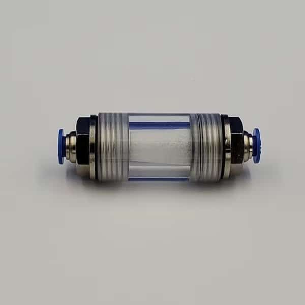 Push Lock In-line Filter, 10 m. 1/4 fittings, poly filter. Large