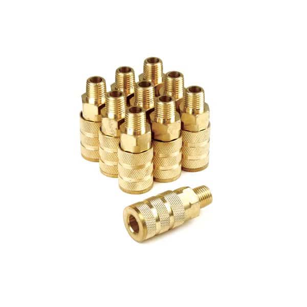 6 Ball ARO Coupler Brass 1/4" x 1/4" Male NPT 10PCS