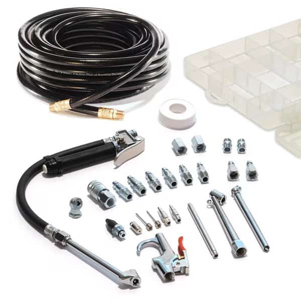 Ultimate garage Kit 25PCS + Tire Inflator + 50 ft PVC hose