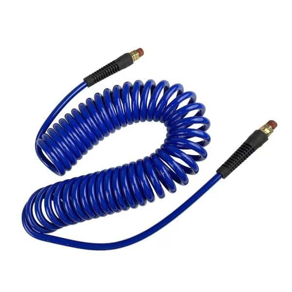 Polyurethane Recoil Air Hose 1/4-in. x 15Ft with Field Repairable Swivel Ends