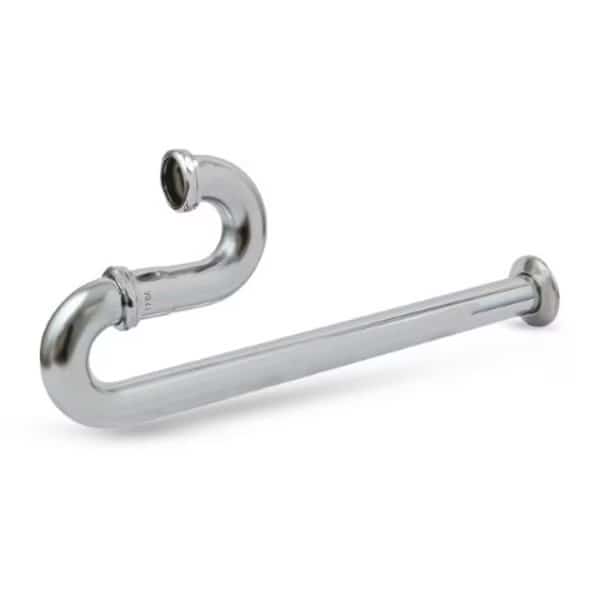 S-Trap with Flange for Tubular Drain Applications, 20GA Chrome Plated Brass 1-1/4"
